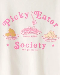 Toddler Girl 'Picky Eater' Graphic Tee - Cream