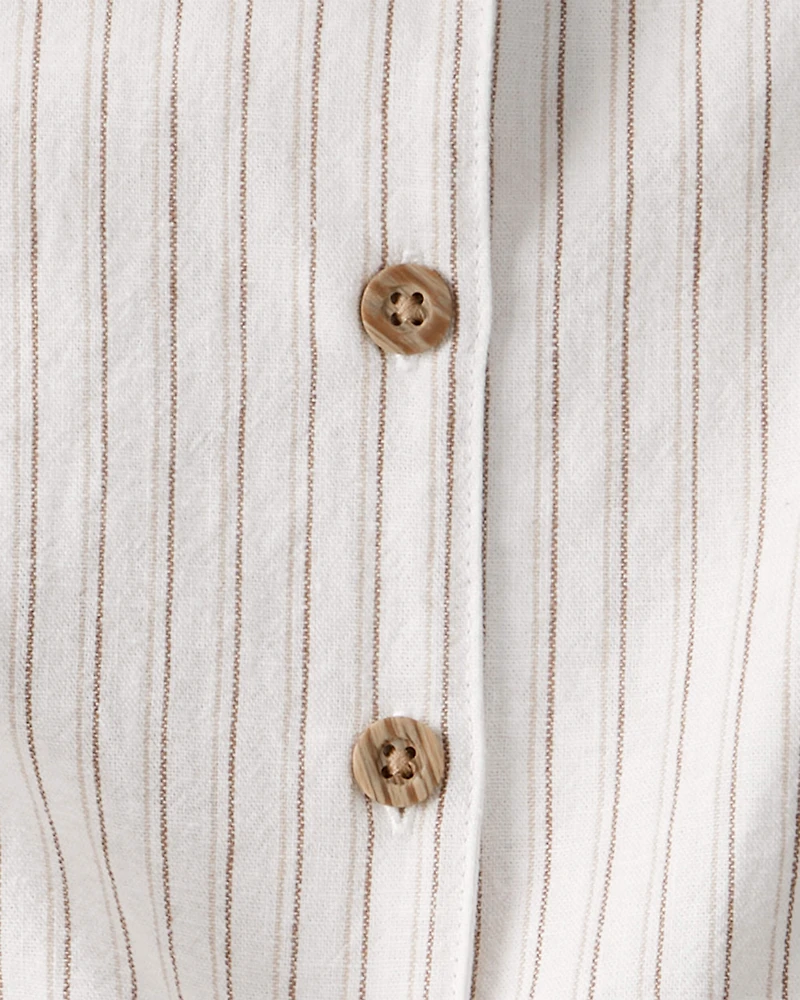 Baby Girl 3-Piece Striped Sleeveless Top & Short Set - White