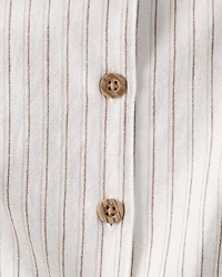 Baby Girl 3-Piece Striped Sleeveless Top & Short Set - White