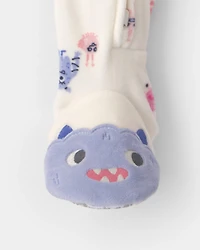 Toddler Girl 1-Piece Monster DreamPlush Snug Fit Footed Pyjama - Cream