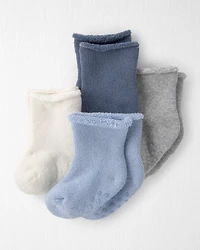 Baby Boy 4-Pack Slip Resistant Socks  Made with Organic Cotton
