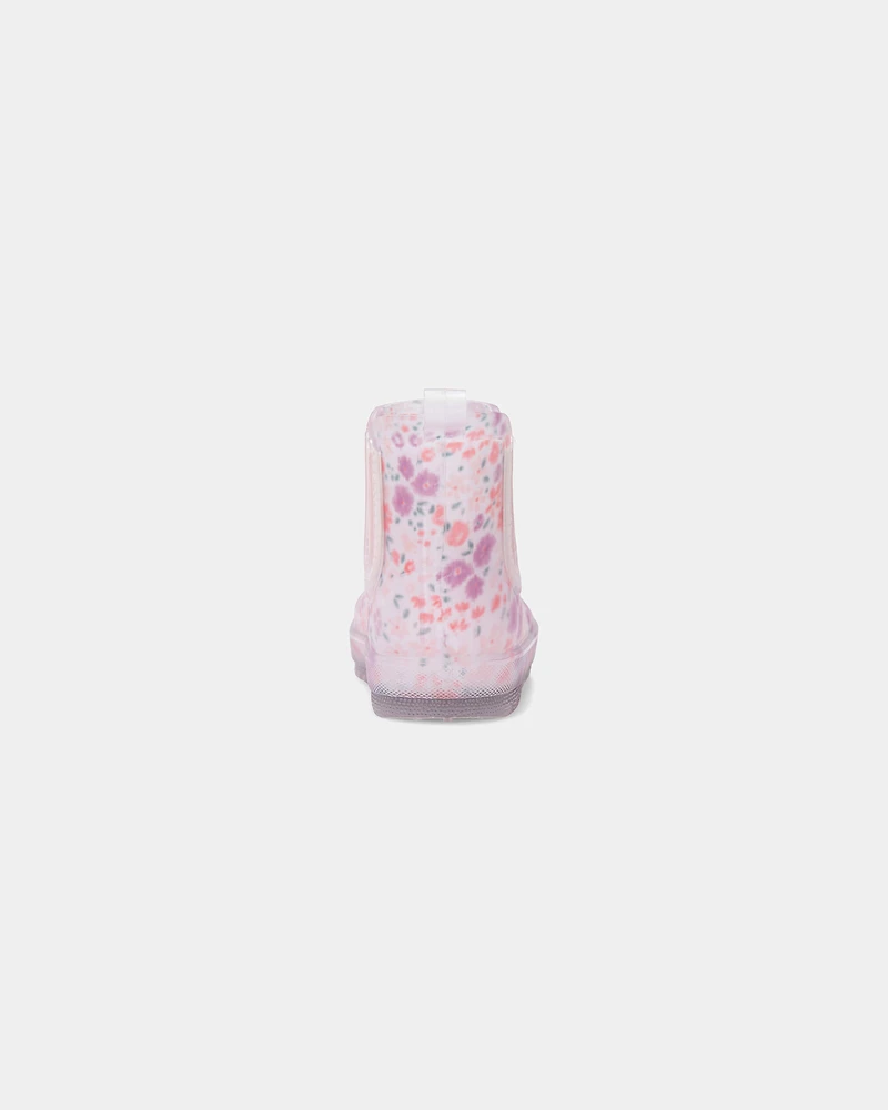 Toddler Girl Floral Rainboots - Pink/Purple