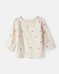 Baby Girl Valentine's Day 3-Piece Heart Long-Sleeve Top & Skirt Set - Pink