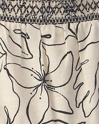 Toddler Girl Floral Sleeveless Dress - Cream/Black