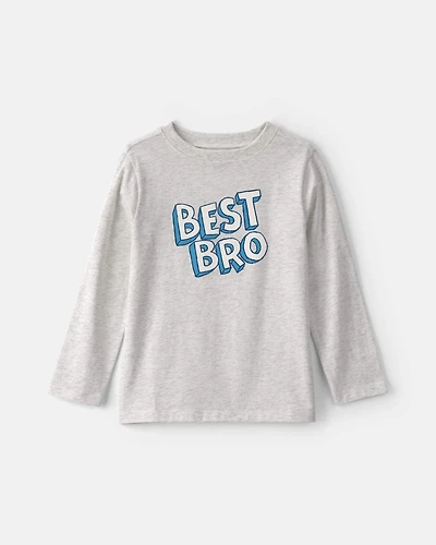 Boys 'Best Bro' Long-Sleeve Graphic Tee - Grey