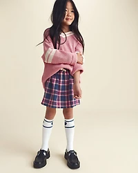 Girls 2-Piece Varsity Sweater - Pink/Cream