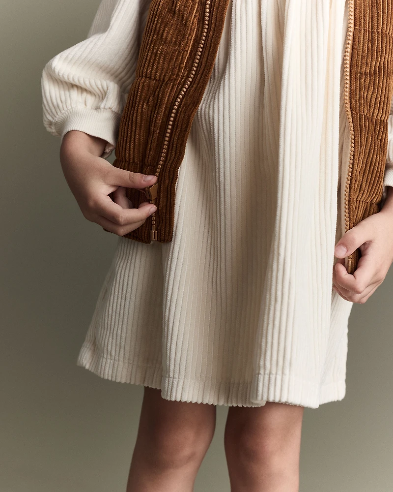 Toddler Girl Long-Sleeve Corduroy Dress