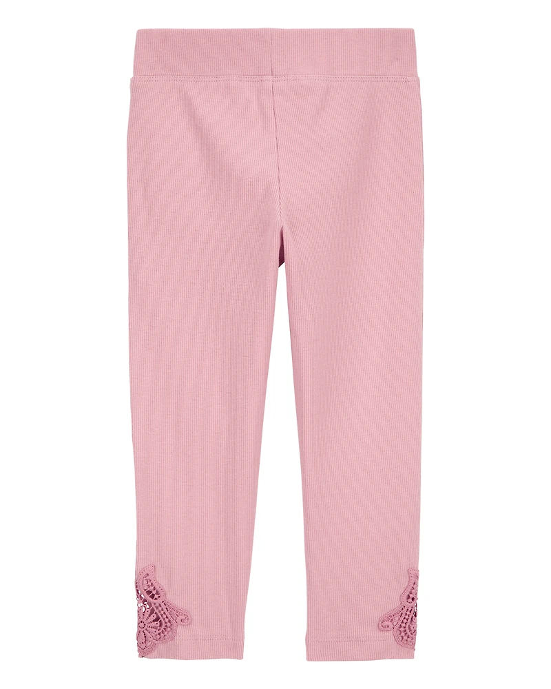 Baby Lace Detail Ribbed Leggings