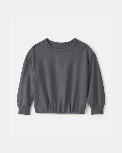 Toddler Girl 'Ready Set Play' French Terry Pullover Sweatshirt - Grey