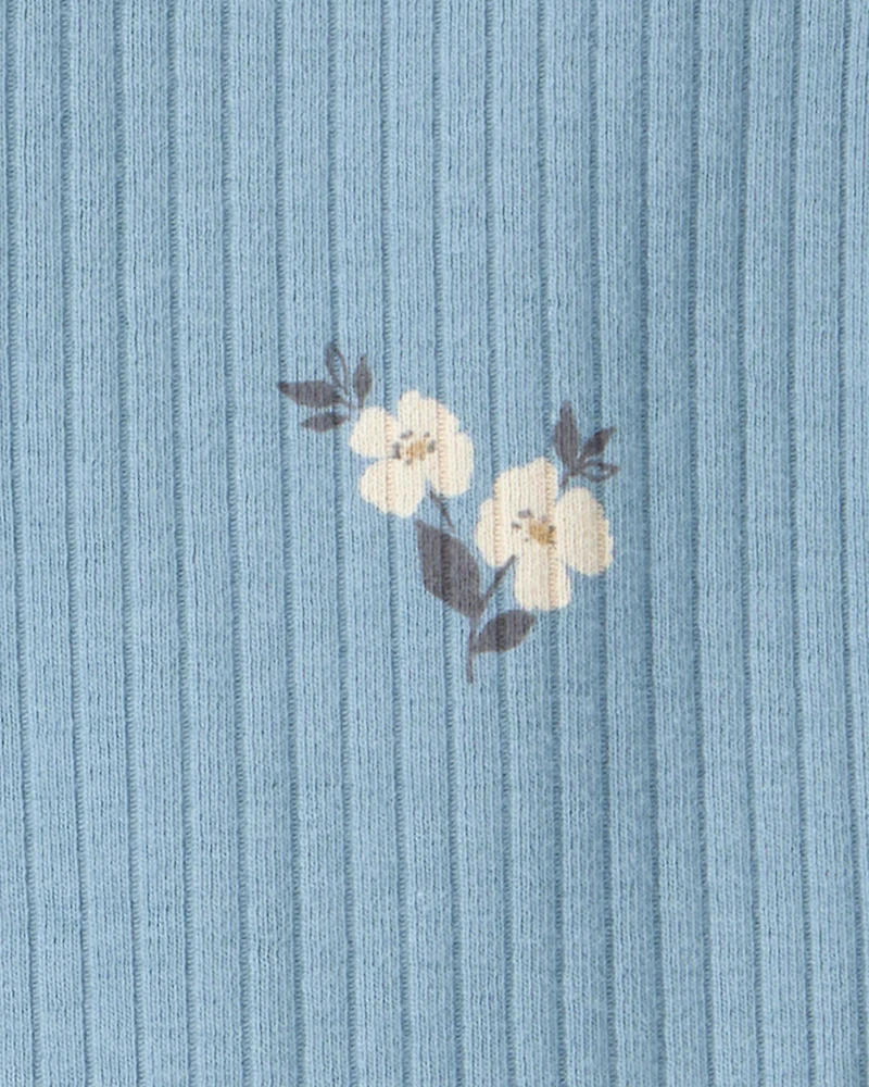 Toddler Girl 2-Piece Floral Top & Pant Set - Blue