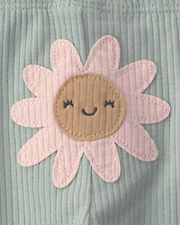 Baby Girl 3-Piece Floral Bodysuit & Pant Set - Green/Ivory