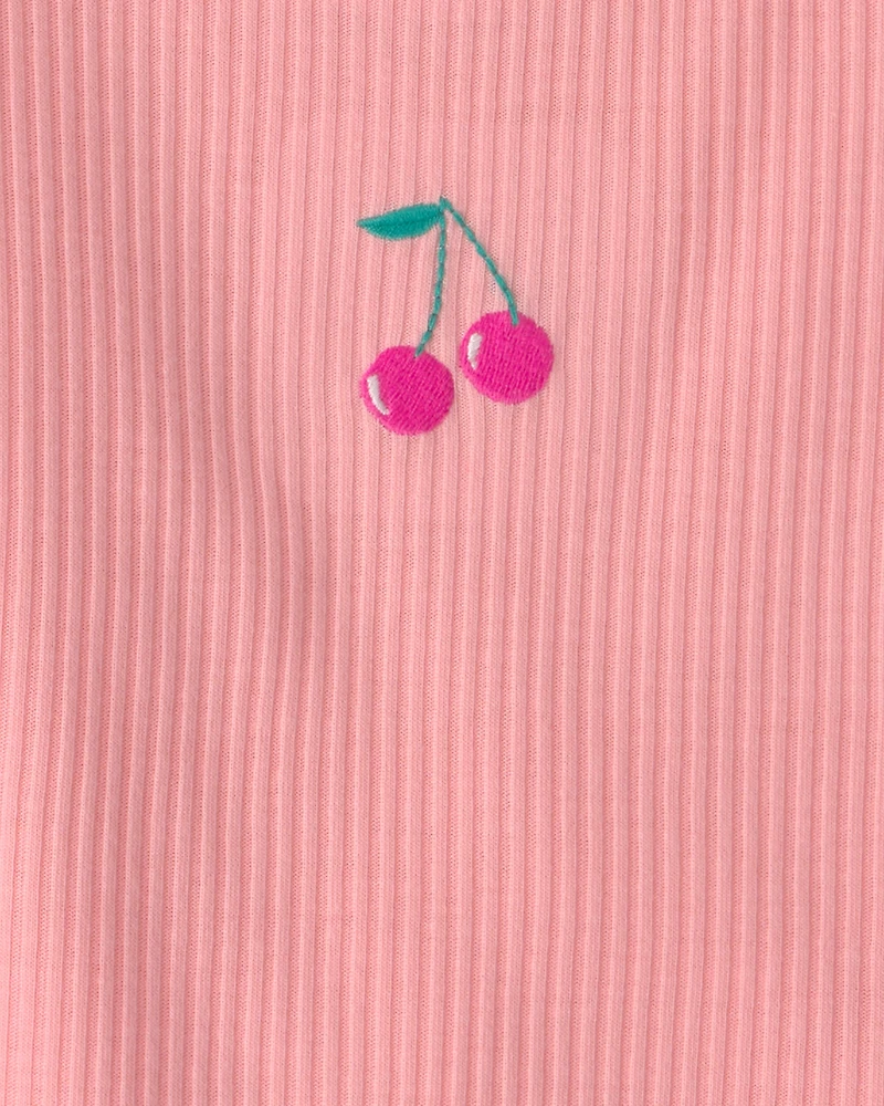 Toddler Girl Fruit Short-Sleeve Loose Fit 2-Piece pyjama Set - Pink