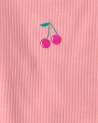 Toddler Girl Fruit Short-Sleeve Loose Fit 2-Piece pyjama Set - Pink