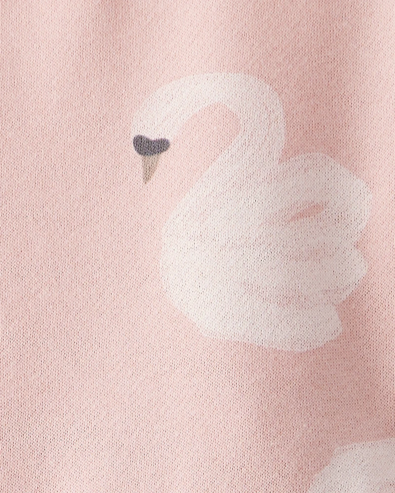 Toddler Girl DayDream Fleece Swan Knit Dress - Pink
