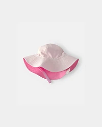 Baby Girl Reversible Swim Hat - Pink/White