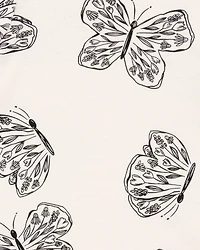 Baby Girl 5-Pack Striped Butterfly Short-Sleeve Cotton Bodysuits