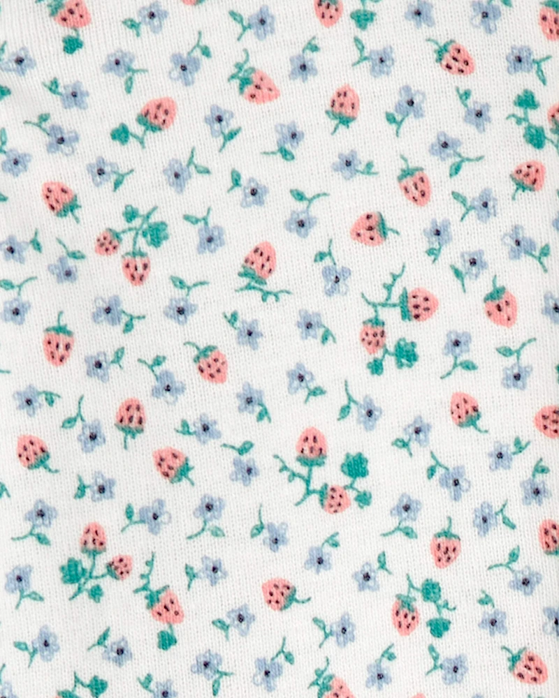 Toddler Girl Strawberry 100% Cotton Snug Fit 1-Piece Pyjama Set