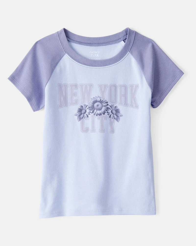 Girls New York Short-Sleeve Graphic Tee - Blue