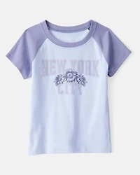 Girls New York Short-Sleeve Graphic Tee - Blue