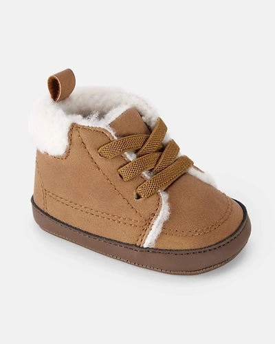 Baby Boy Sherpa Lined Boots - Brown