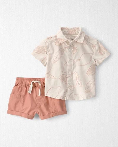 Baby Boy 2-Piece Shorts Set Made with Organic Cotton Citrus