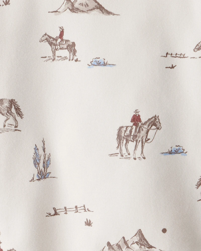 Toddler French Terry Sweatshirt Made with Organic Cotton Western Rodeo Print