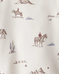 Toddler French Terry Sweatshirt Made with Organic Cotton Western Rodeo Print