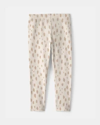 Toddler Girl Dots Pull-On Stretch Leggings - Cream