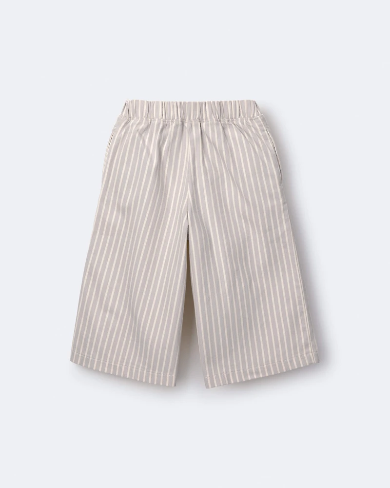 Toddler Girl Sailor Pant Stripes - Cream/Grey
