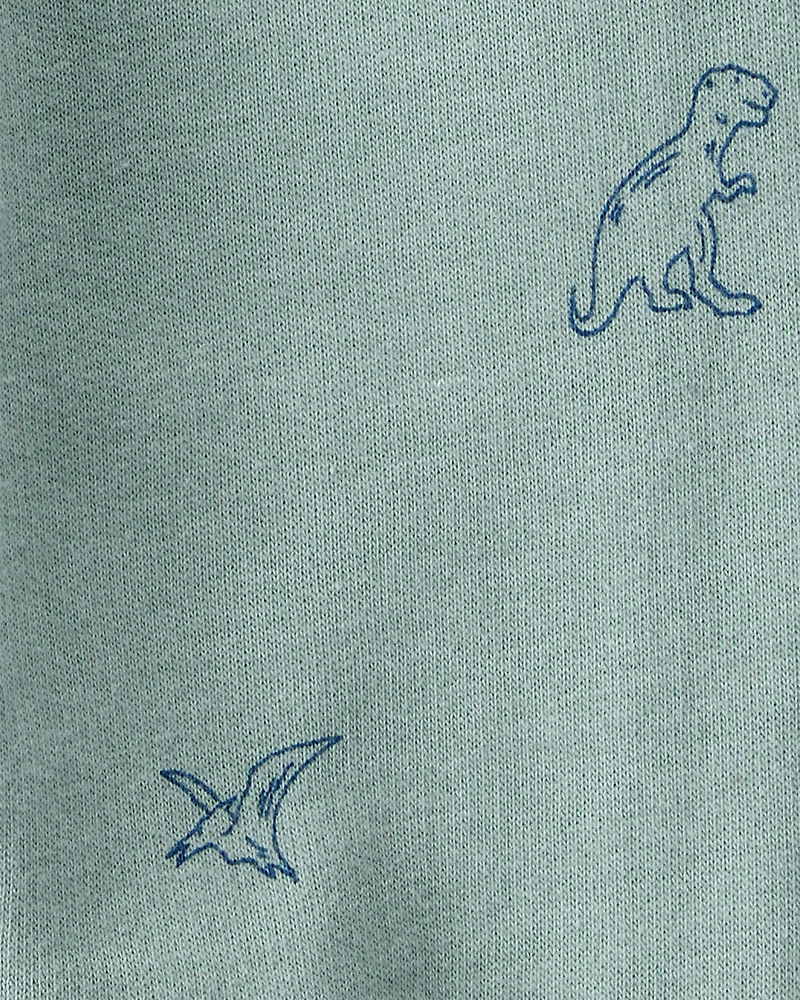 Baby Boy DayDream Fleece Dinosaur Print Long-Sleeve Tee & Pant Set