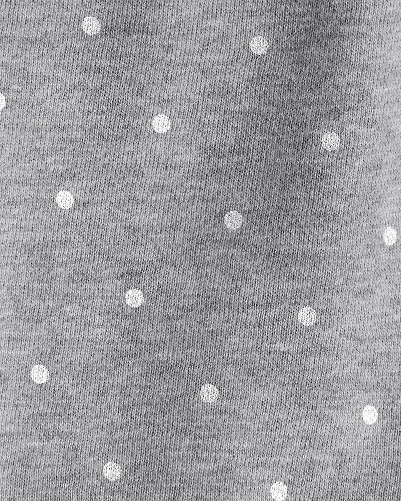 Baby Girl Polka Dot Fleece Pants - Grey