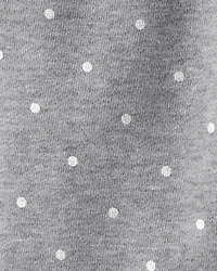 Baby Girl Polka Dot Fleece Pants - Grey