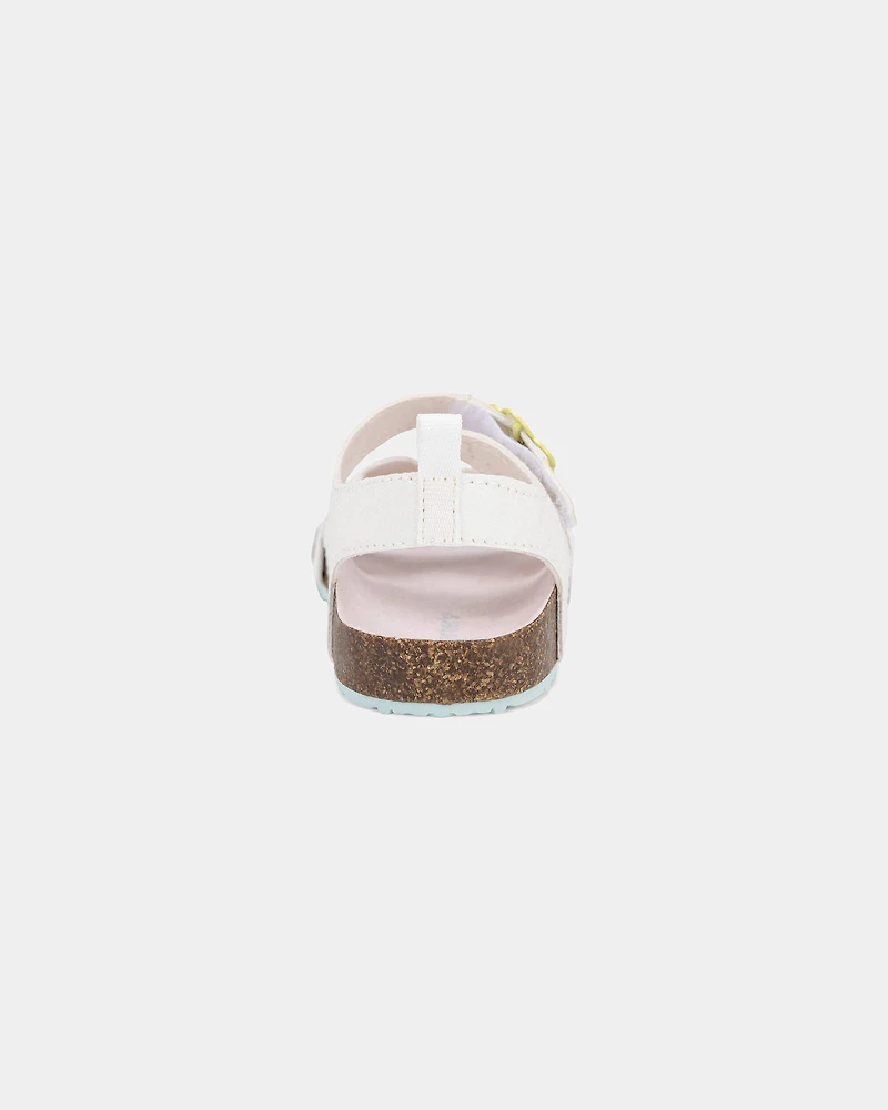 Toddler Girl Flower Sandals - White