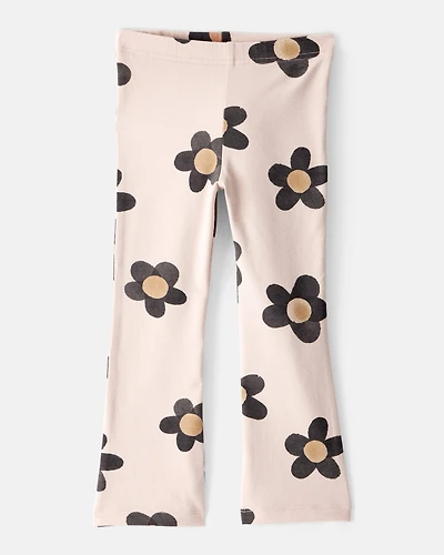 Toddler Girl Floral Cotton Flare Active Pants
