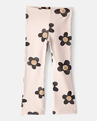 Toddler Girl Floral Cotton Flare Active Pants