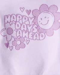 Toddler Girl 2-Piece Flower Graphic Long-Sleeve Hoodie & Pant Set - Purple