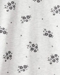 Toddler Girl Floral Top - Grey