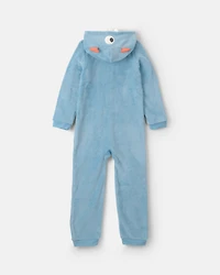 Boys 1-Piece Monster Halloween Fleece Pyjama Costume - Blue