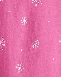 Baby Girl Snowflake Print Long-Sleeve Pocket Tee - Pink