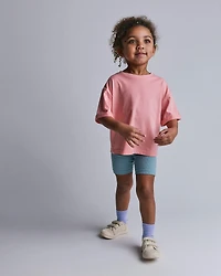 Toddler Girl Brooklyn Bike Shorts - Pale Blue