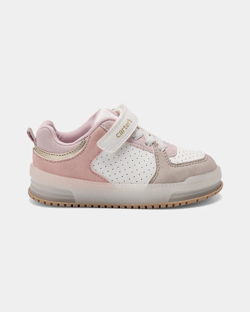 Toddler Girl Colour Block Casual Sneakers - Pink/White