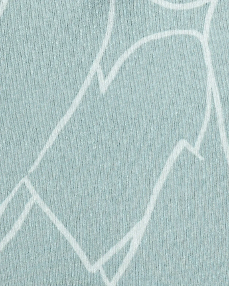 Toddler Girl Heart Print Long Sleeve Cotton Dress - Green