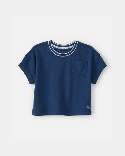 Baby Boy French Terry Pocket T-Shirt - Blue