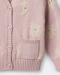 Toddler Girl Star & Moon Pocket Cardigan - Light Pink