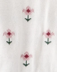 Baby Girl 2-Piece Organic Cotton Sweater Knit Set Cosmos Garden Print