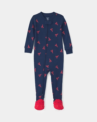 Baby Boy Lobster 100% Cotton Snug Fit 1-Piece Pyjama Set - Blue