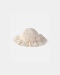 Baby Girl Bow Sun Hat - Ivory