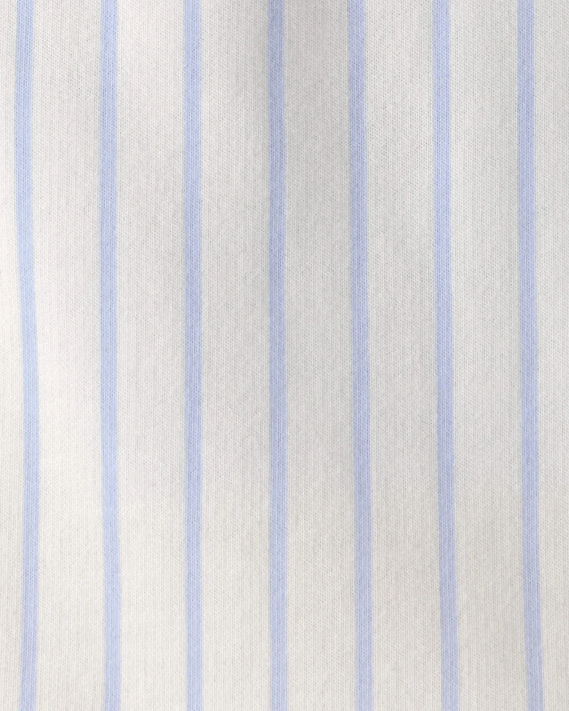 Baby 2-Piece Stripe Overall Set - Blue/Ivory