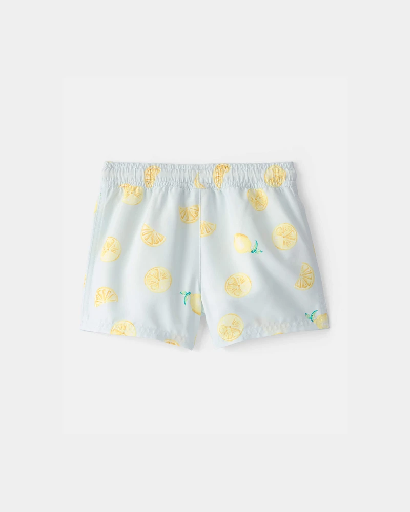 Toddler Boy Lemon Swim Trunks - Blue