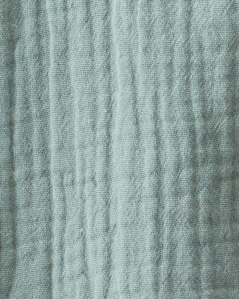 Baby Organic Cotton Gauze Shortalls Green